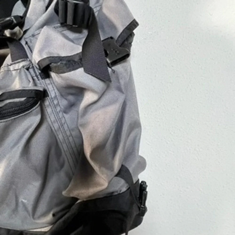 LL Bean Rucksack Backpack Unisex Large Grey Orange Gorpcore Hiking Utility‎ Bag